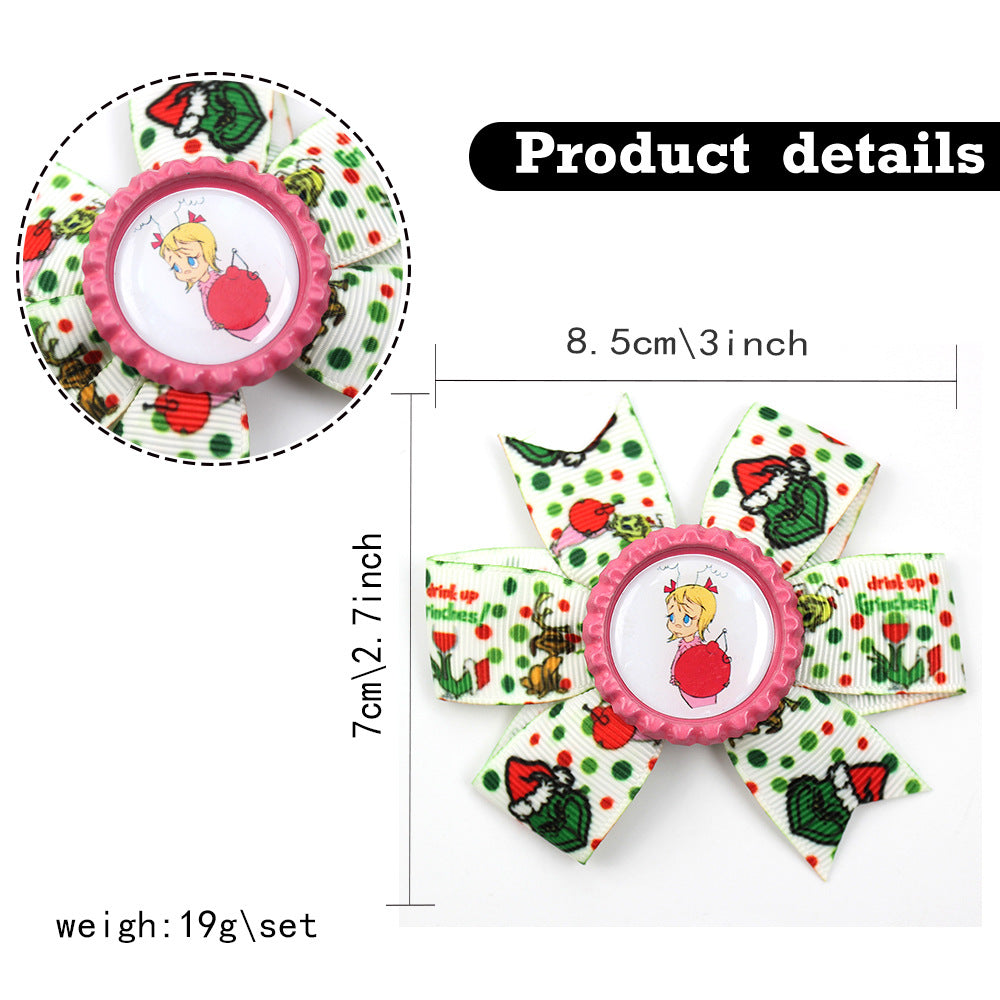(Pre Order)Girls Christmas Bow-10 pairs in one package