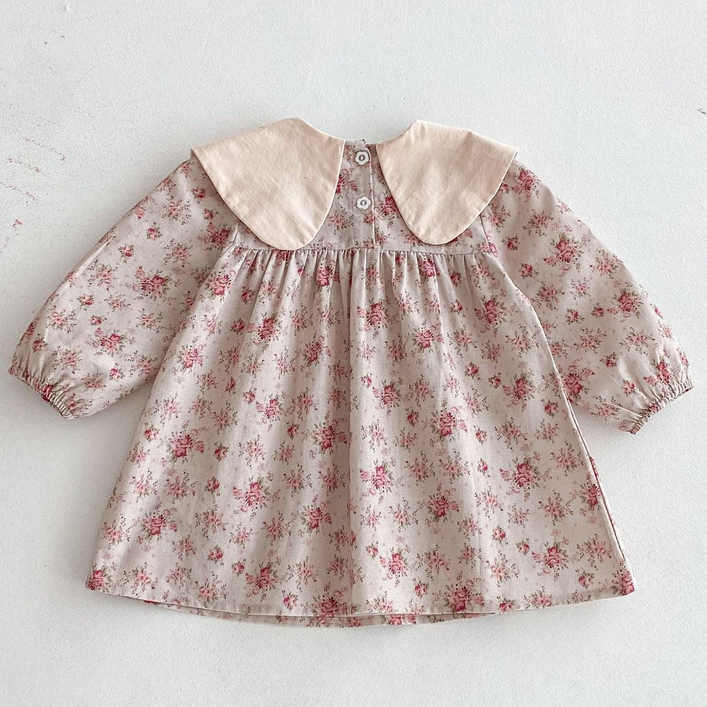 (In Production)Girls Fall Floral Embroidery Dress