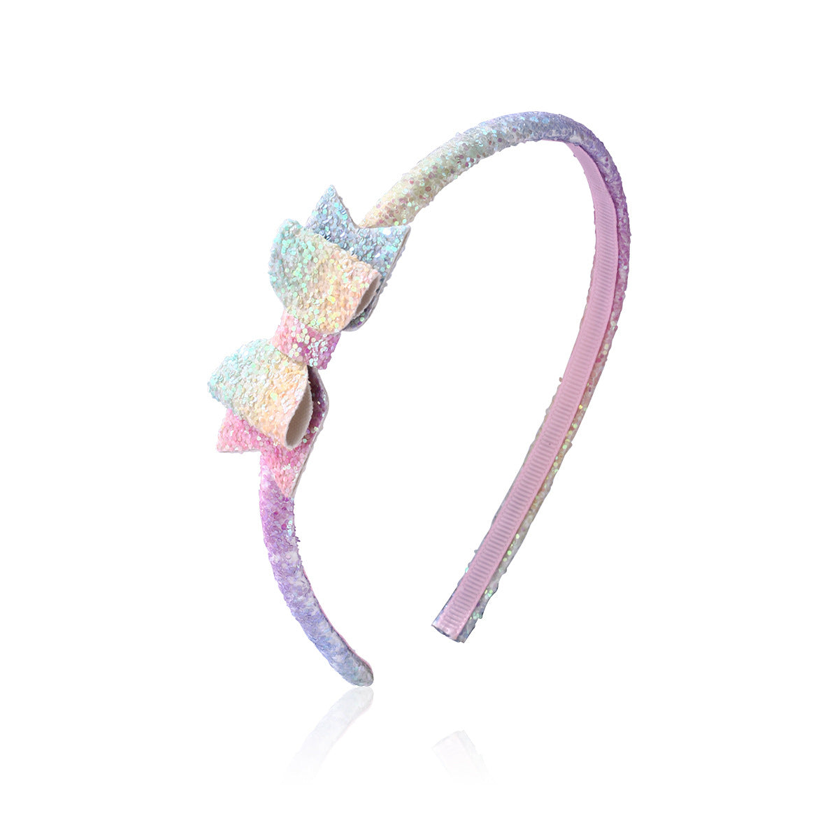 (Pre Order)Girls Gradient Rainbow Heart Bow Headband