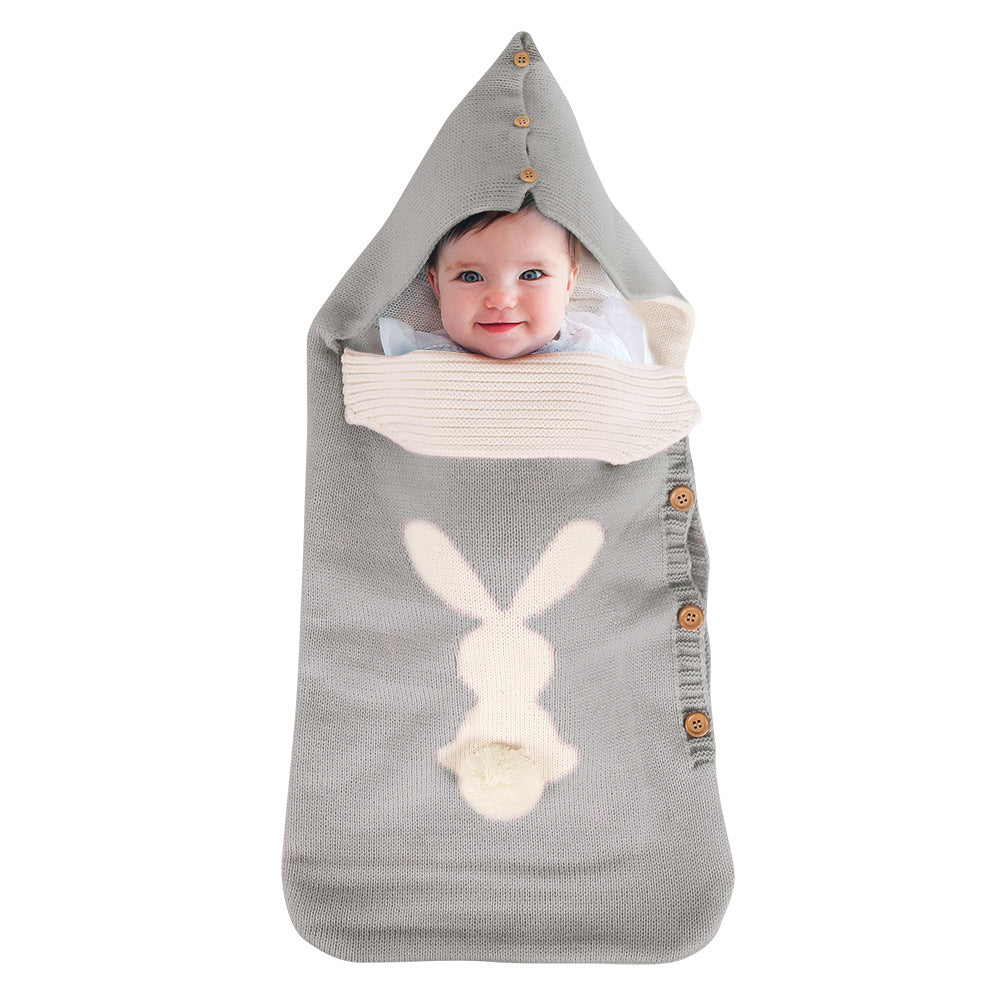 (Pre Order)Plush Bunny-Shaped Baby Sleeping Bag for Toddlers