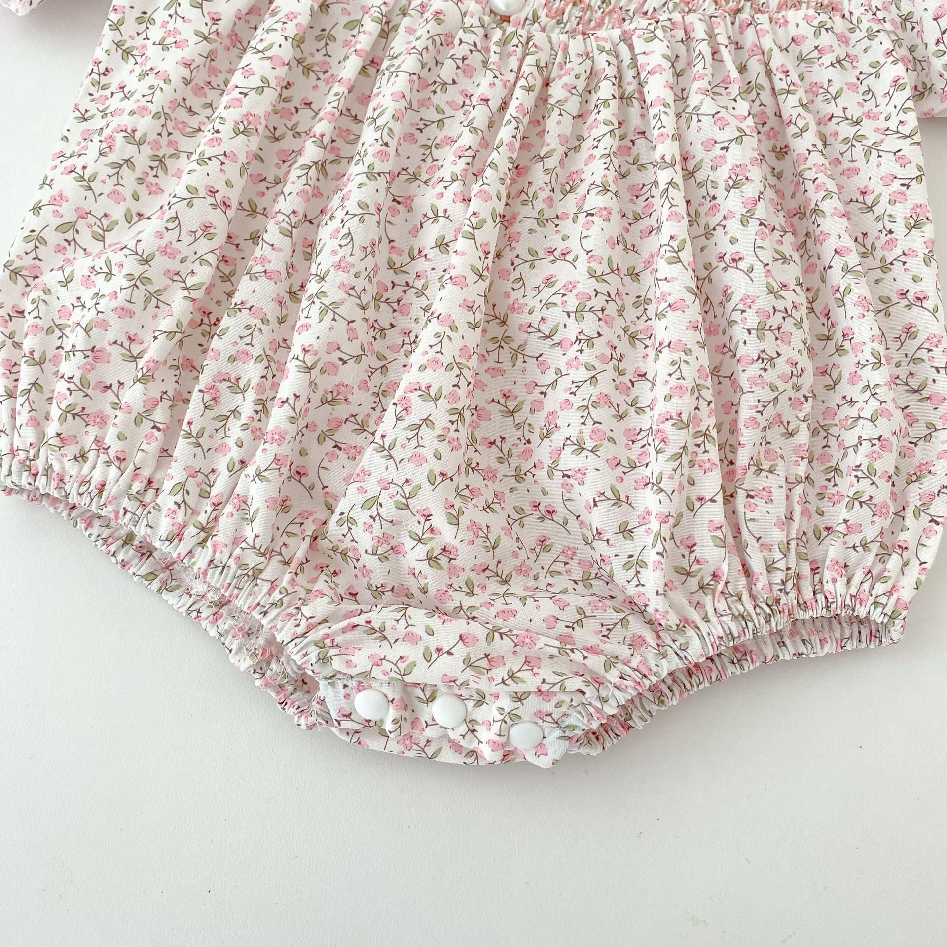 (Pre Order 2 Weeks)Sisters Fall Floral Print Smocked Dress&Romper