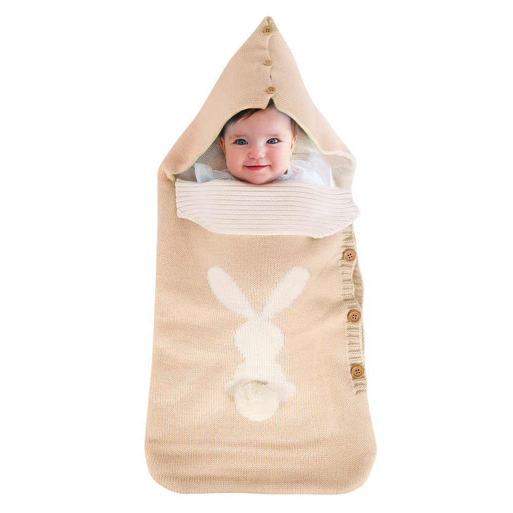 (Pre Order)Plush Bunny-Shaped Baby Sleeping Bag for Toddlers