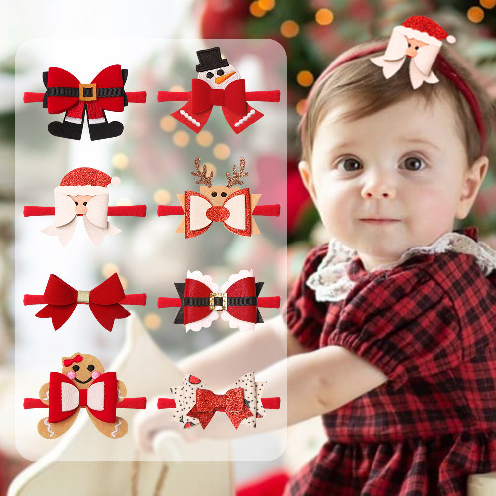 (Pre Order)Baby Girls Christmas Elastic Headband