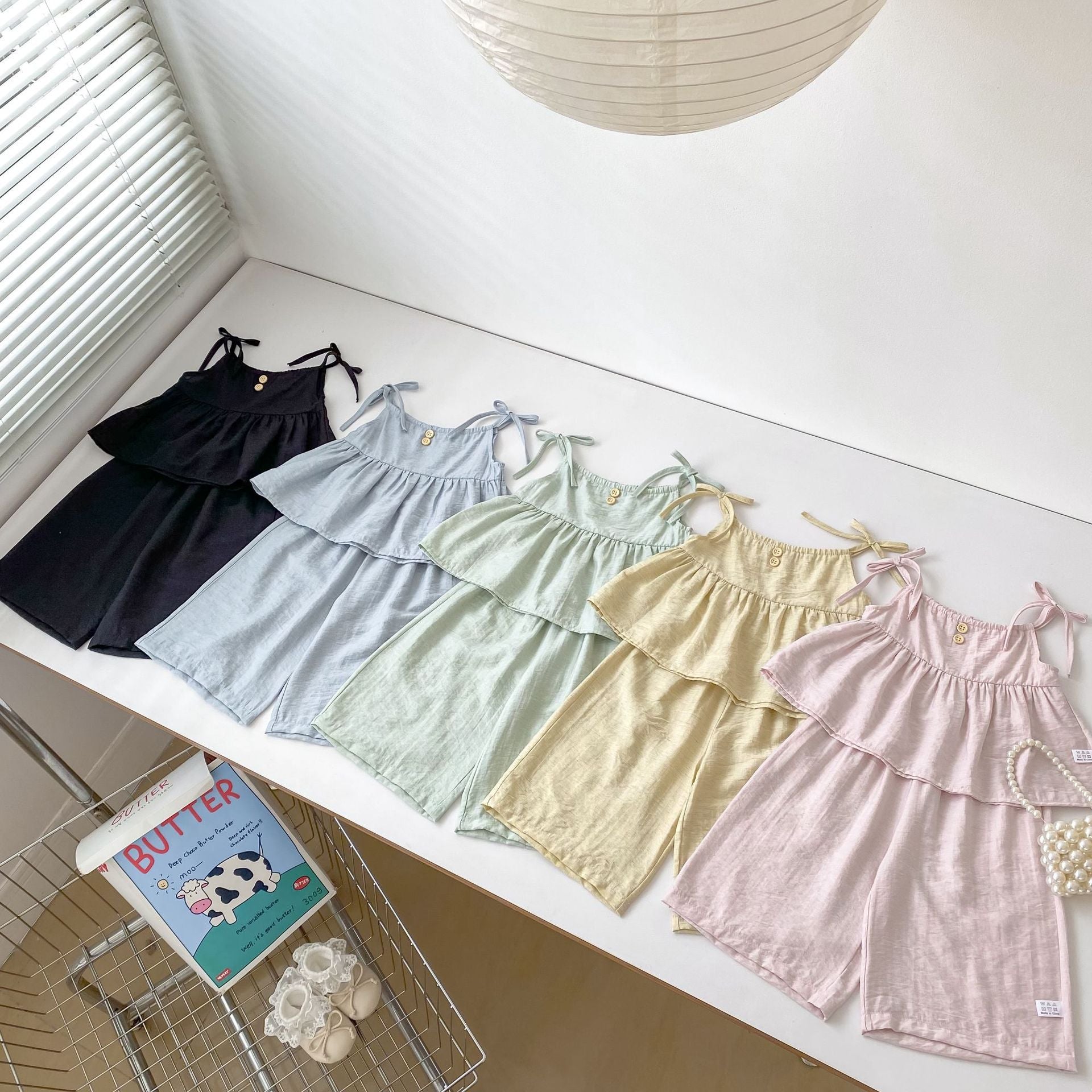 (In Production)Girls Spring&Summer Solid Color Bandeau Set