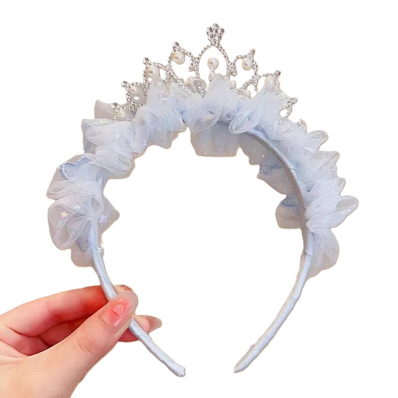 (Pre Order)Girls Princess Pearl Crown Headband