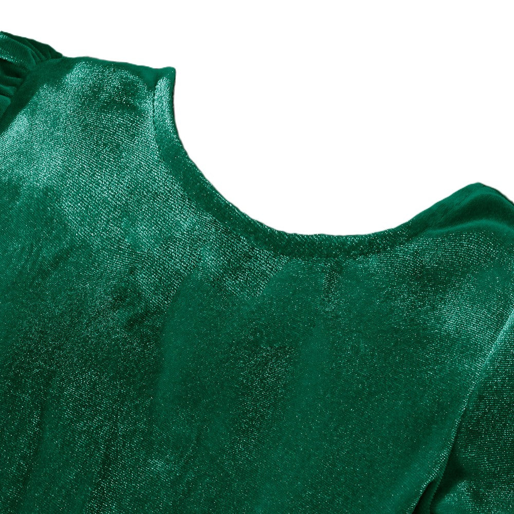 (In Production)Girls Christmas Velvet Dress