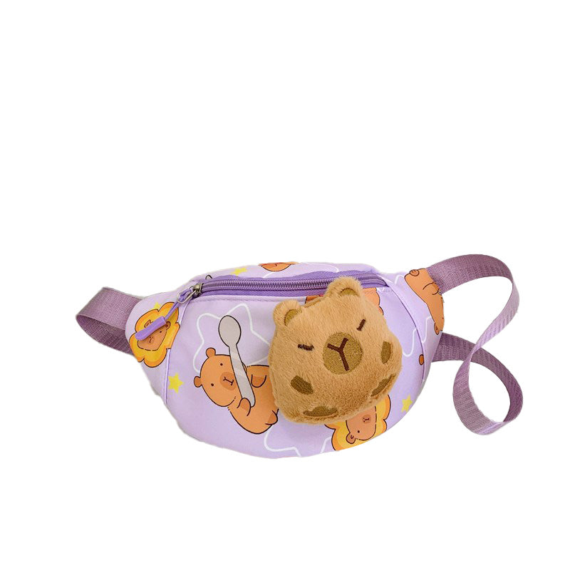 (Pre Order)Kids Cartoon Plush Toy Waist Bag