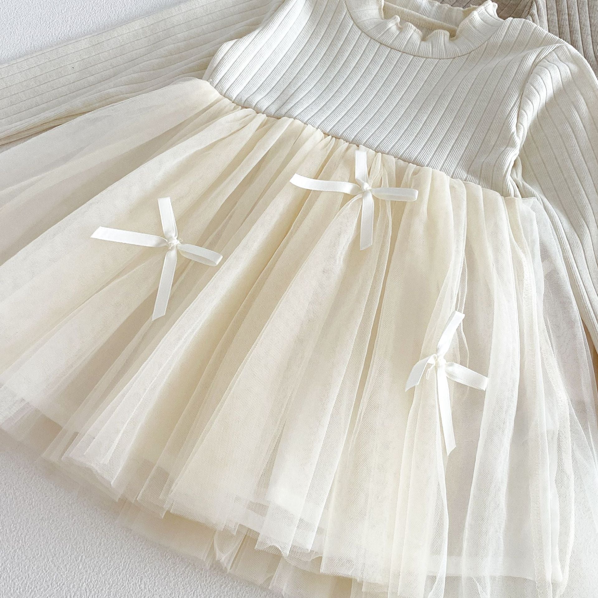(Pre Order 2 Weeks)Girls Fall Long Sleeves Tulle Dress