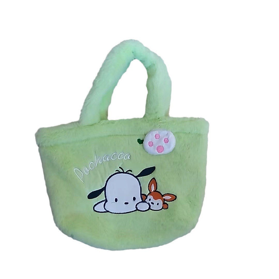 (Pre Order)Girls Cartoon Plush Handbag
