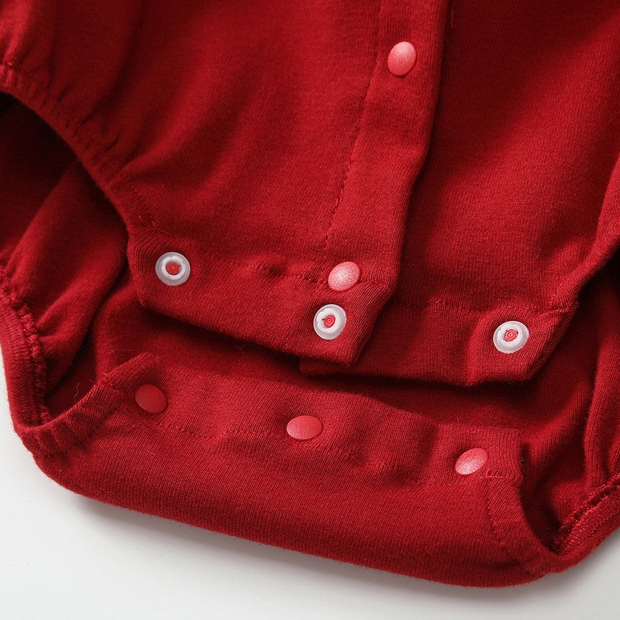 (In Production)Toddler Girls Christmas Cotton Romper with Hat