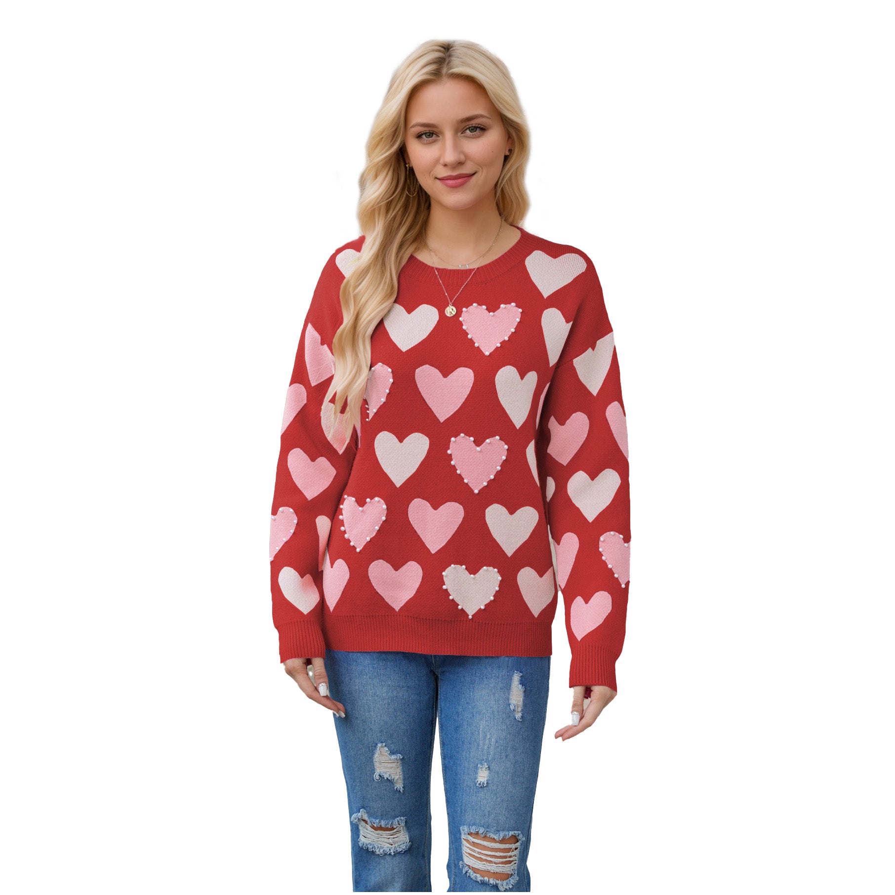 (Pre Order)Adults Valentine's Day Love Knit Crew Neck Sweater