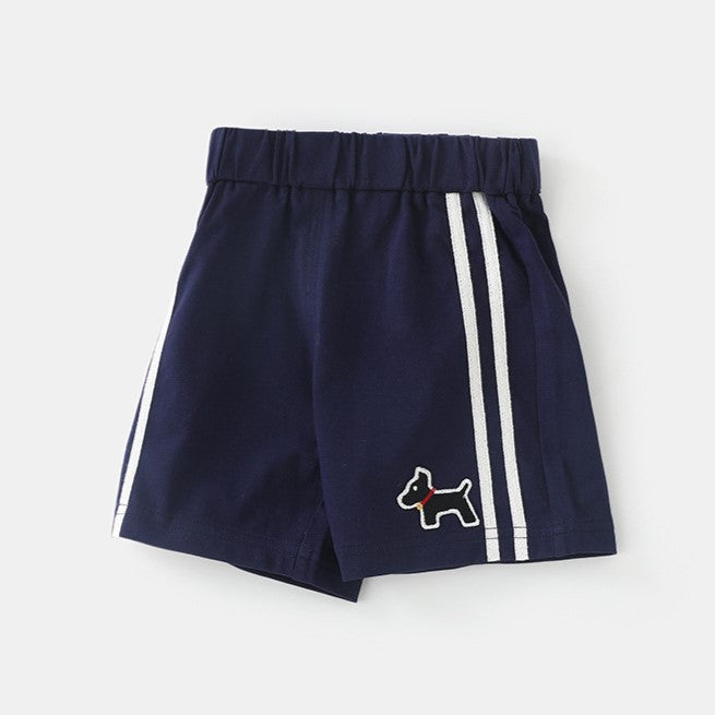 (Pre Order)Boys Spring and Summer Puppy Chenille Patches Shorts Set