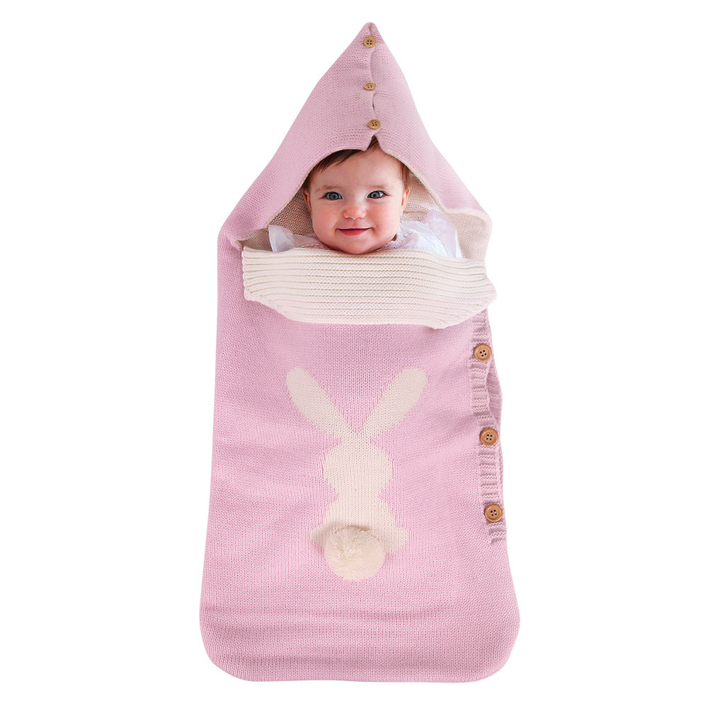 (Pre Order)Plush Bunny-Shaped Baby Sleeping Bag for Toddlers