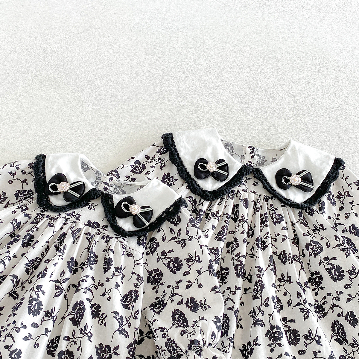 (Pre Order 2 Weeks)Sisters Fall Bow Collar Dress&Romper