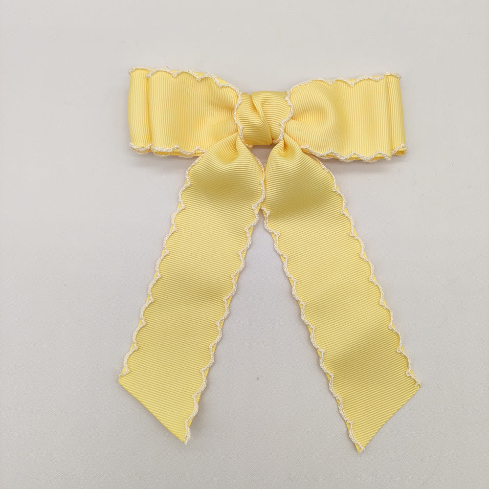 (Pre Order)Girls Solid Color Bow Hair Clip 2PCS