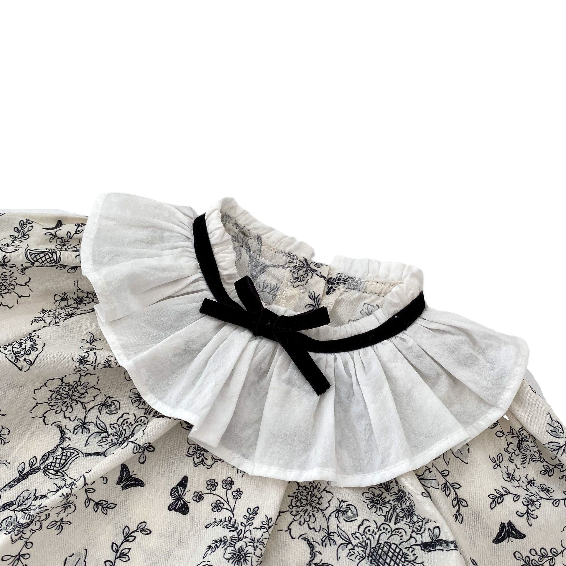 (In Production)Toddler Girls Fall&Winter Doll Collar Cotton Bloomer Set