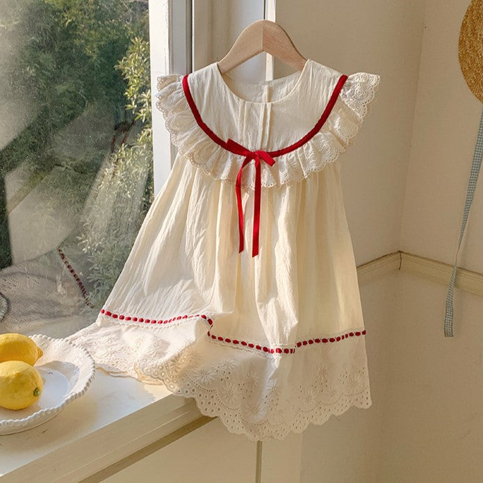 (In Production)Girls Spring&Summer Embroidery Lace Cotton Dress