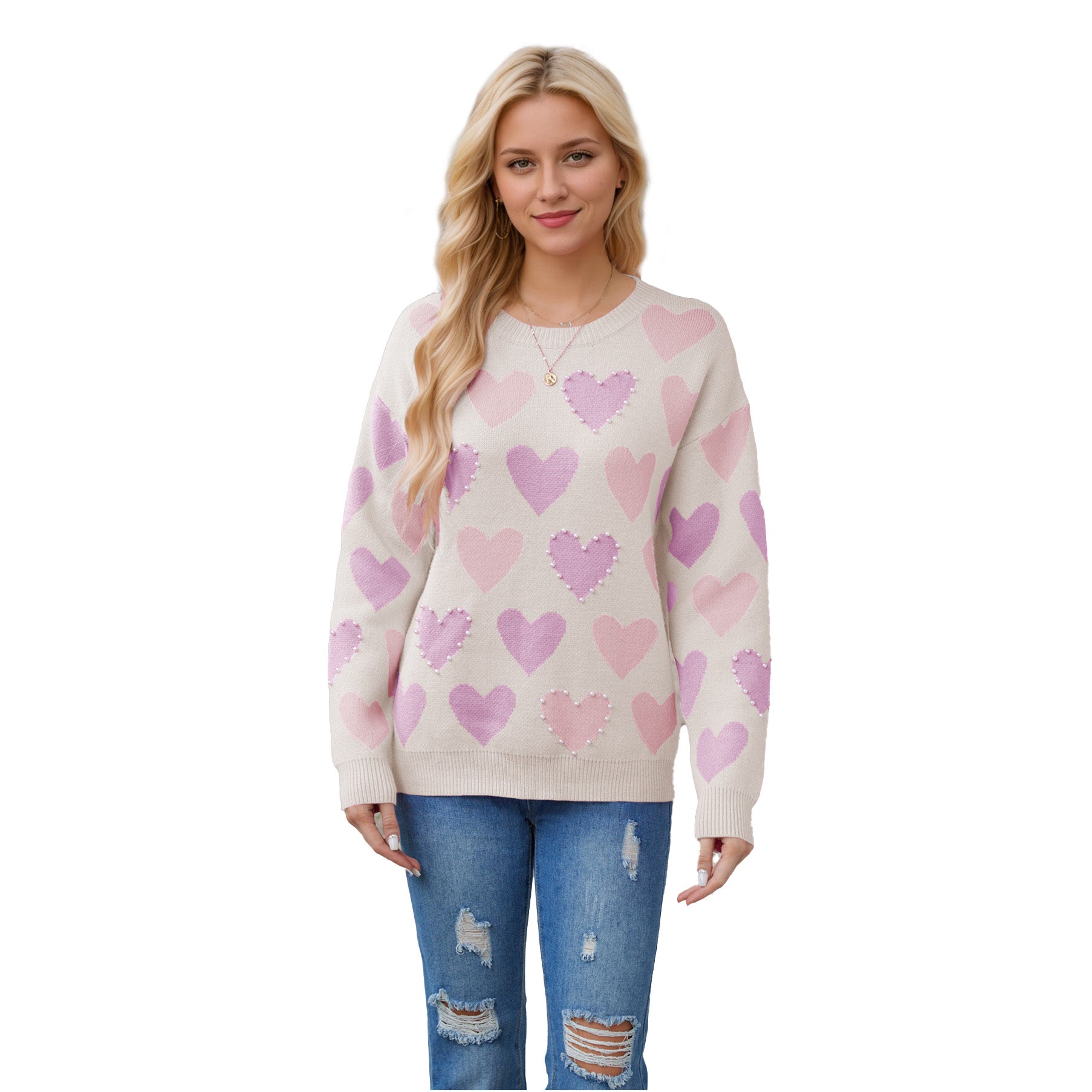 (Pre Order)Adults Valentine's Day Love Knit Crew Neck Sweater