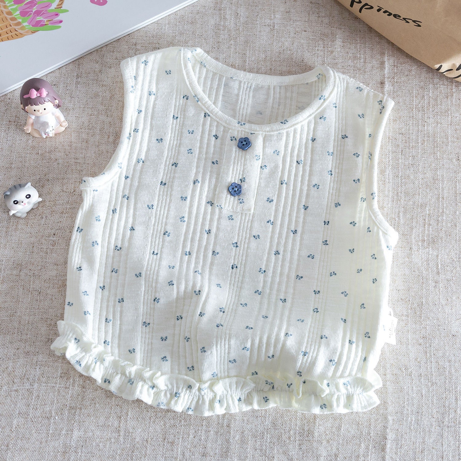 (In Production)Girls Spring&Summer Floral Print Denim Set