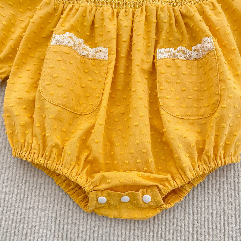 (Pre Order 2 Weeks)Sisters Fall Baby Collar Smocked Dress&Romper