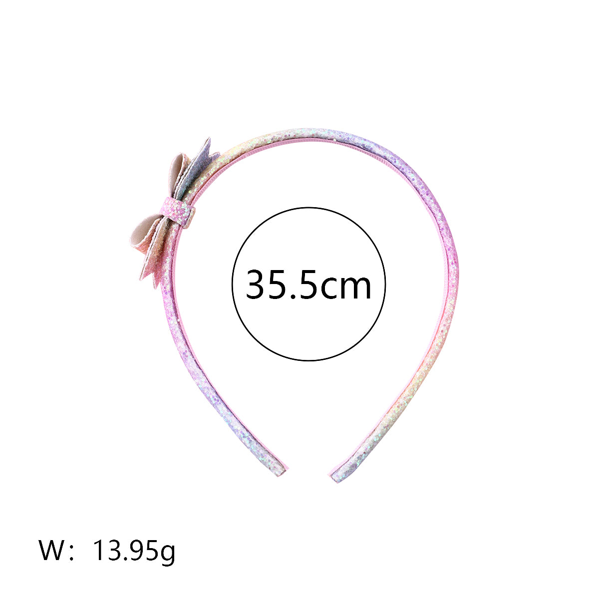 (Pre Order)Girls Gradient Rainbow Heart Bow Headband