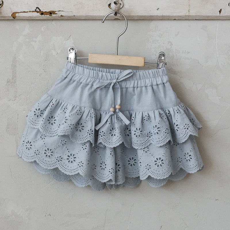 (In Production)Girls Spring&Summer Lace Scallop Shorts