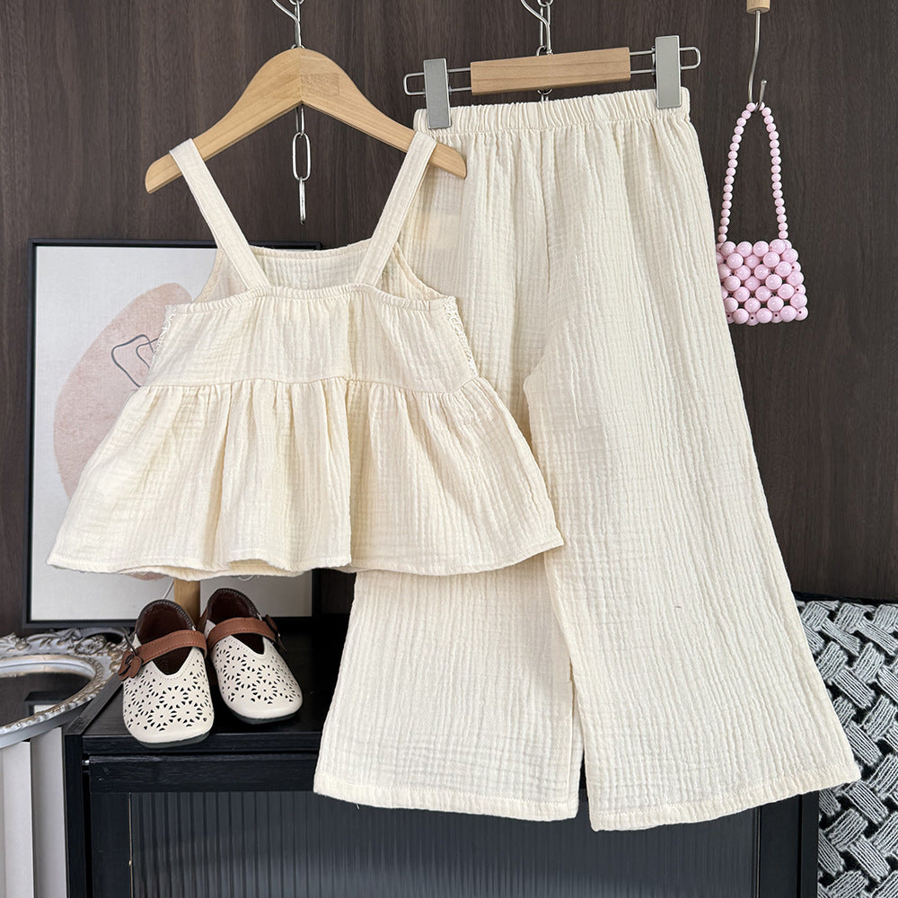 (In Production)Girls Spring&Summer Strawberry Embroidery Outfit Set