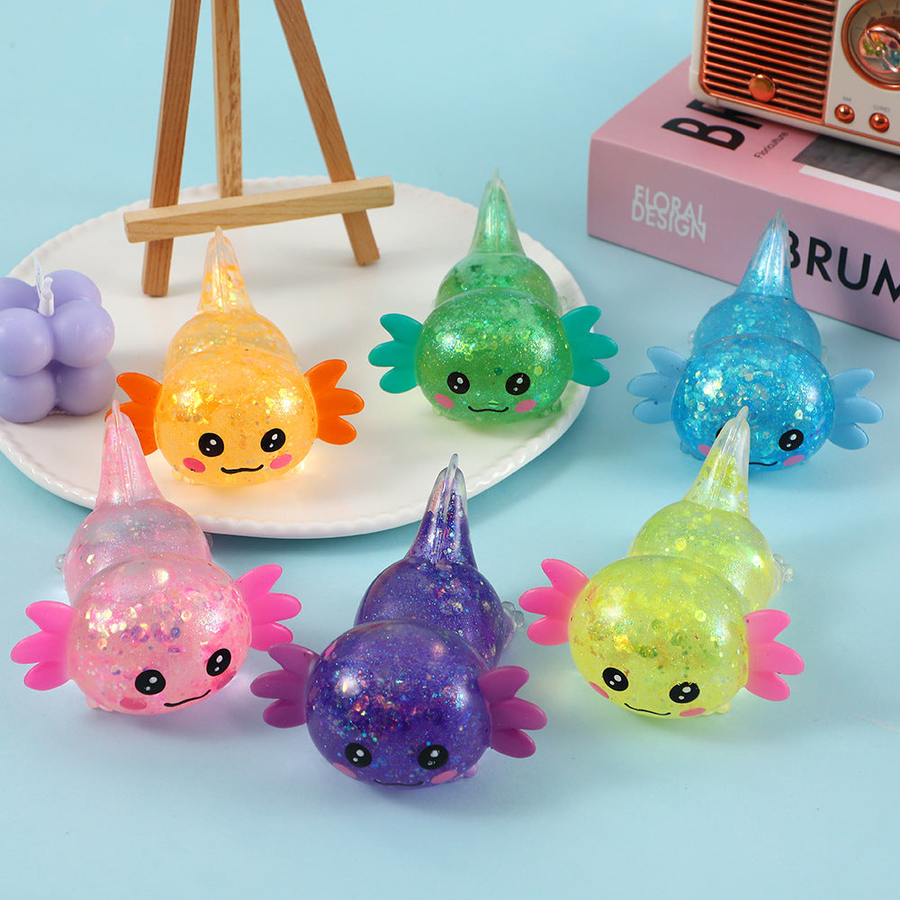 (Pre Order)Squishy Squeeze Glitter Salamander Toy