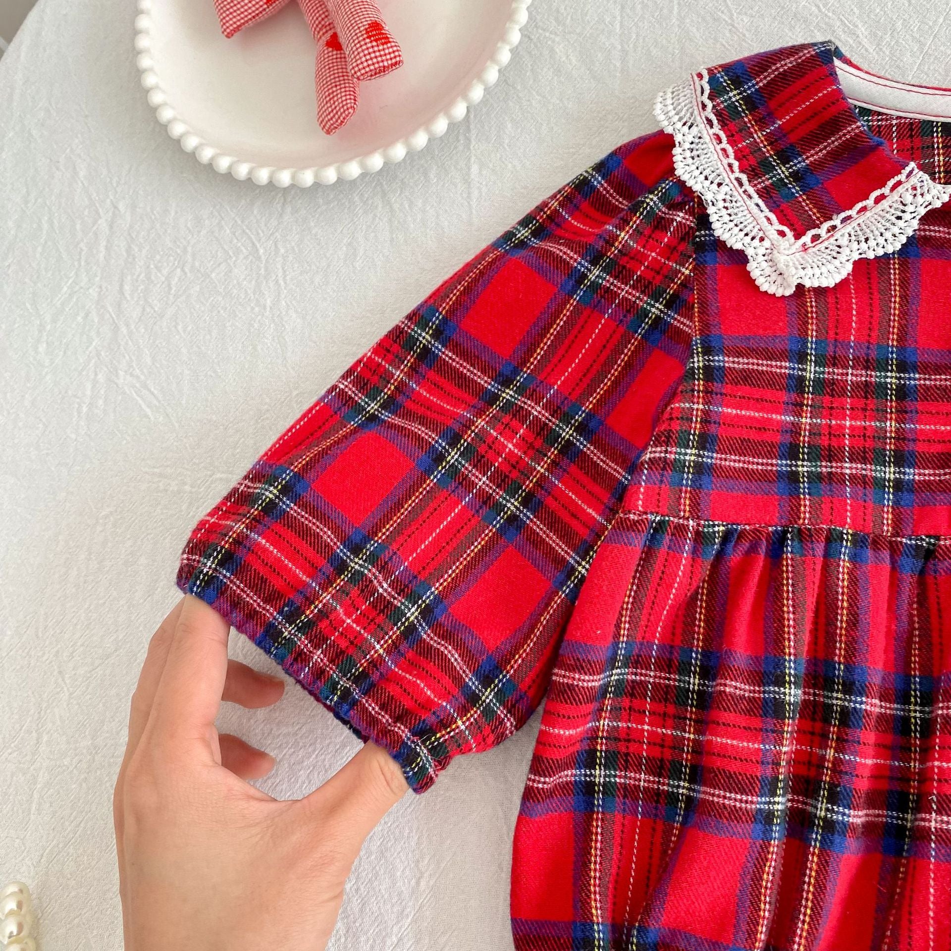 (Pre Order 2 Weeks)Sisters Plaid Lace Dress&Romper