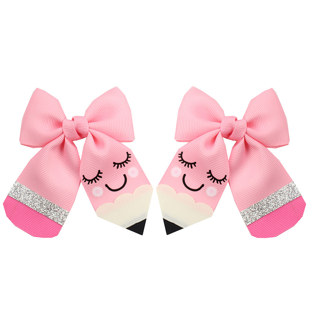 (Pre Order)Girls Back To School Bow-10 pairs in one package