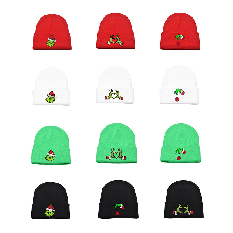 (Pre Order)Adults Christmas Embroidered Knitted Hat
