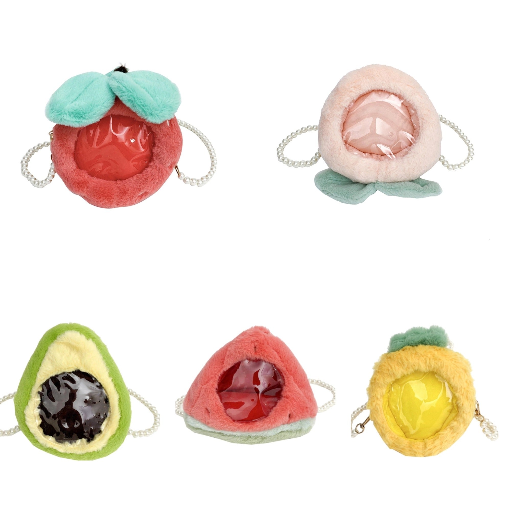 (Pre Order)Fruit Plush Pearl Chain Bag
