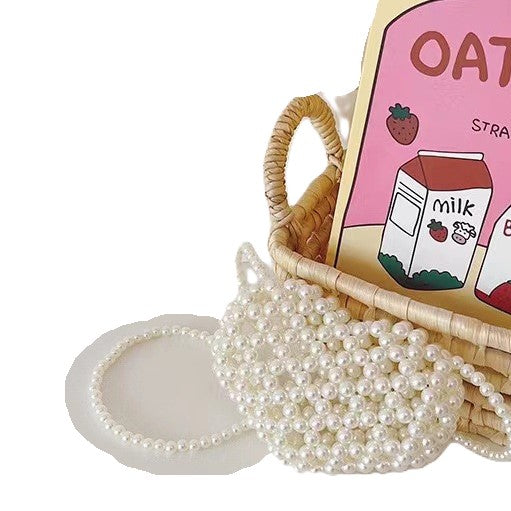 (Pre Order)Girls Spring and Summer Stylish Hand-woven Pearl Bag