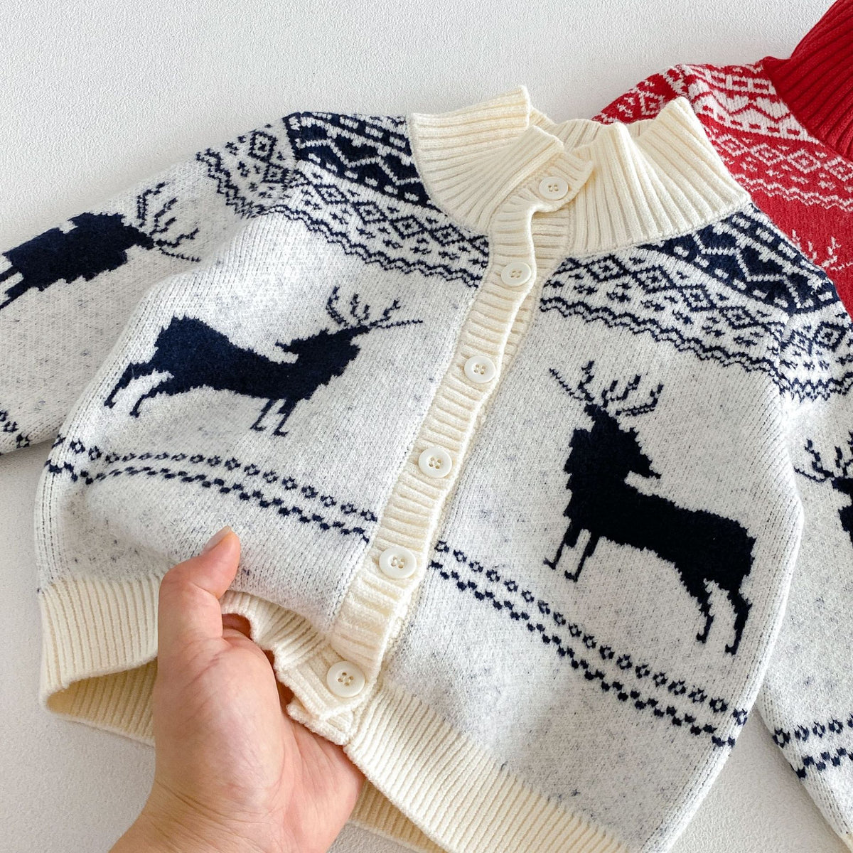 (Pre Order 2 Weeks)Unisex Christmas Jacquard Knit Cardigan