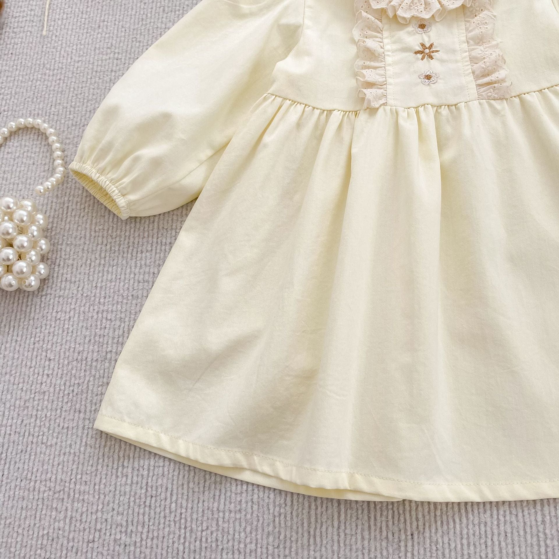 (Pre Order 2 Weeks)Sisters Fall Embroidery Lace Ruffle Dress&Romper