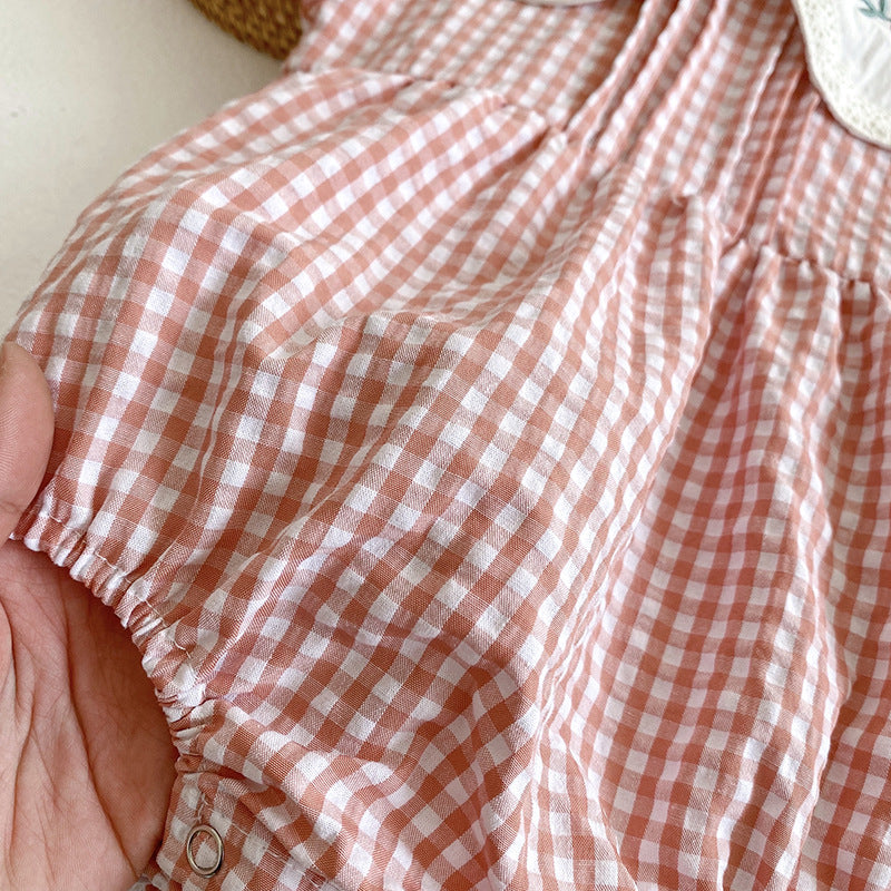 (In Production)Sisters Spring Floral Embroidery Doll Collar Dress&Romper