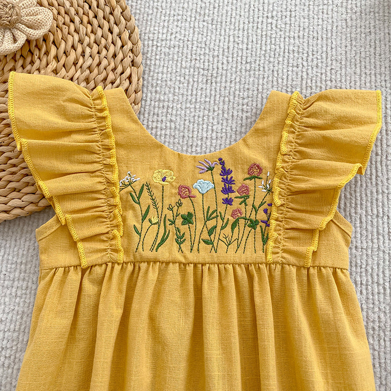 (Pre Order 2 Weeks)Sisters Floral Embroidery Dress&Romper