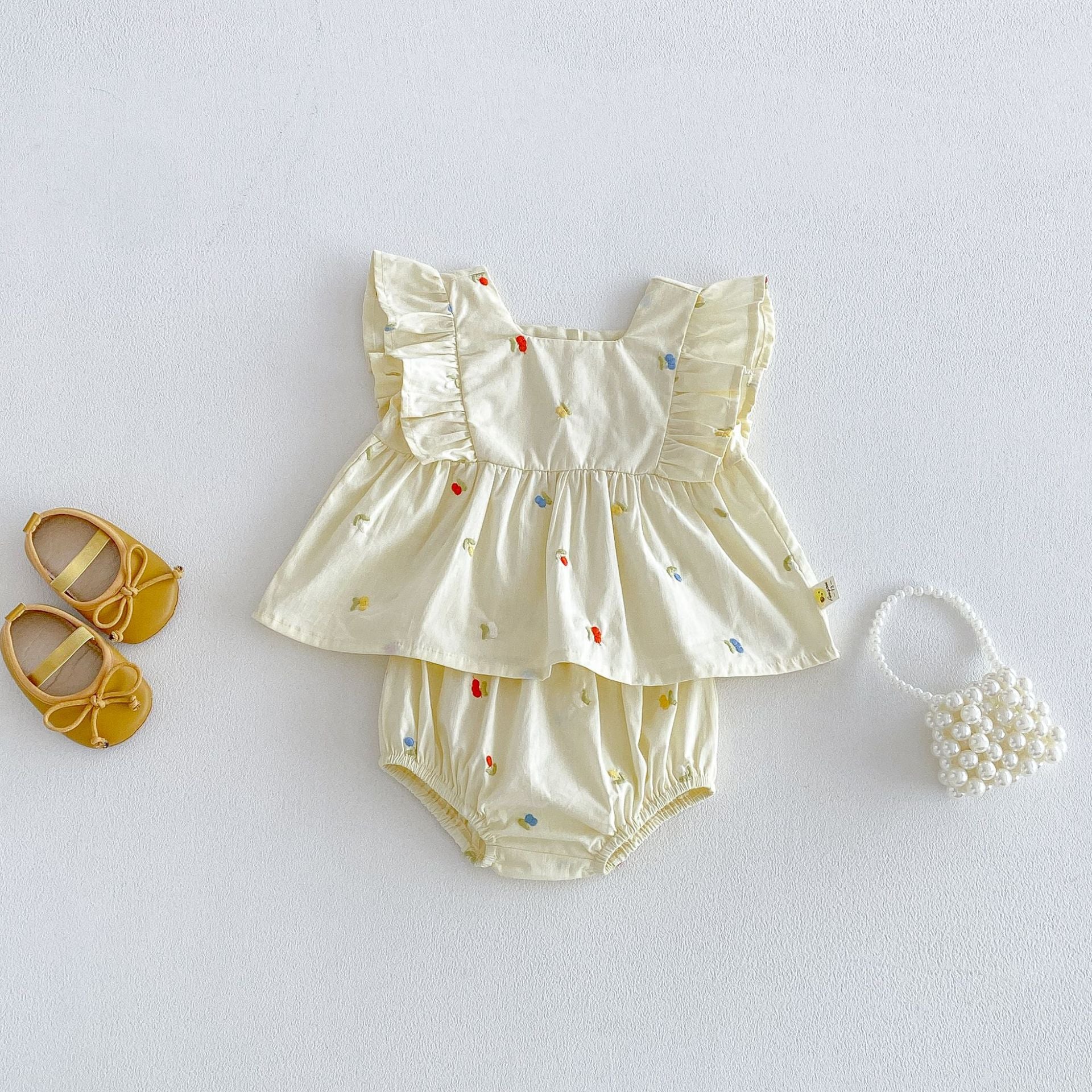 (In Production)Toddler Girls Spring&Summer Embroidery Bloomer Set