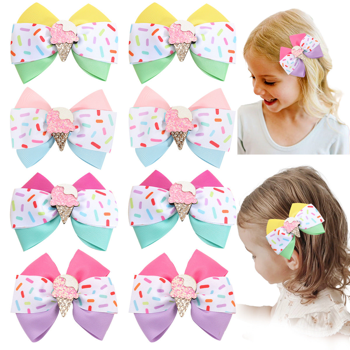(Pre Order)Girls Spring&Summer Ice Cream Hair Clip