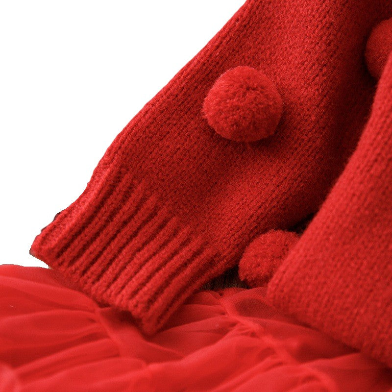 (In Production)Girls Fall&Winter Cozy Sweater Tulle Skirt Set