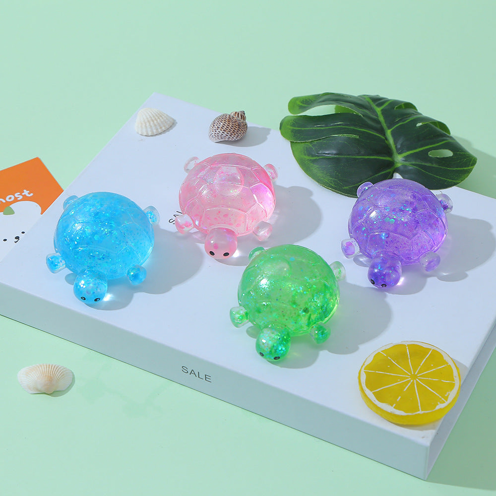 (Pre Order)Squishy Squeeze Glitter Turtle Toy