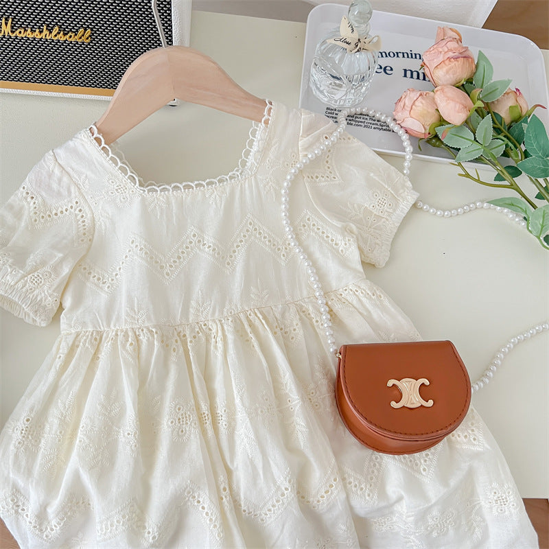 (In Production)Girls Spring&Summer Lace Scallop Dress