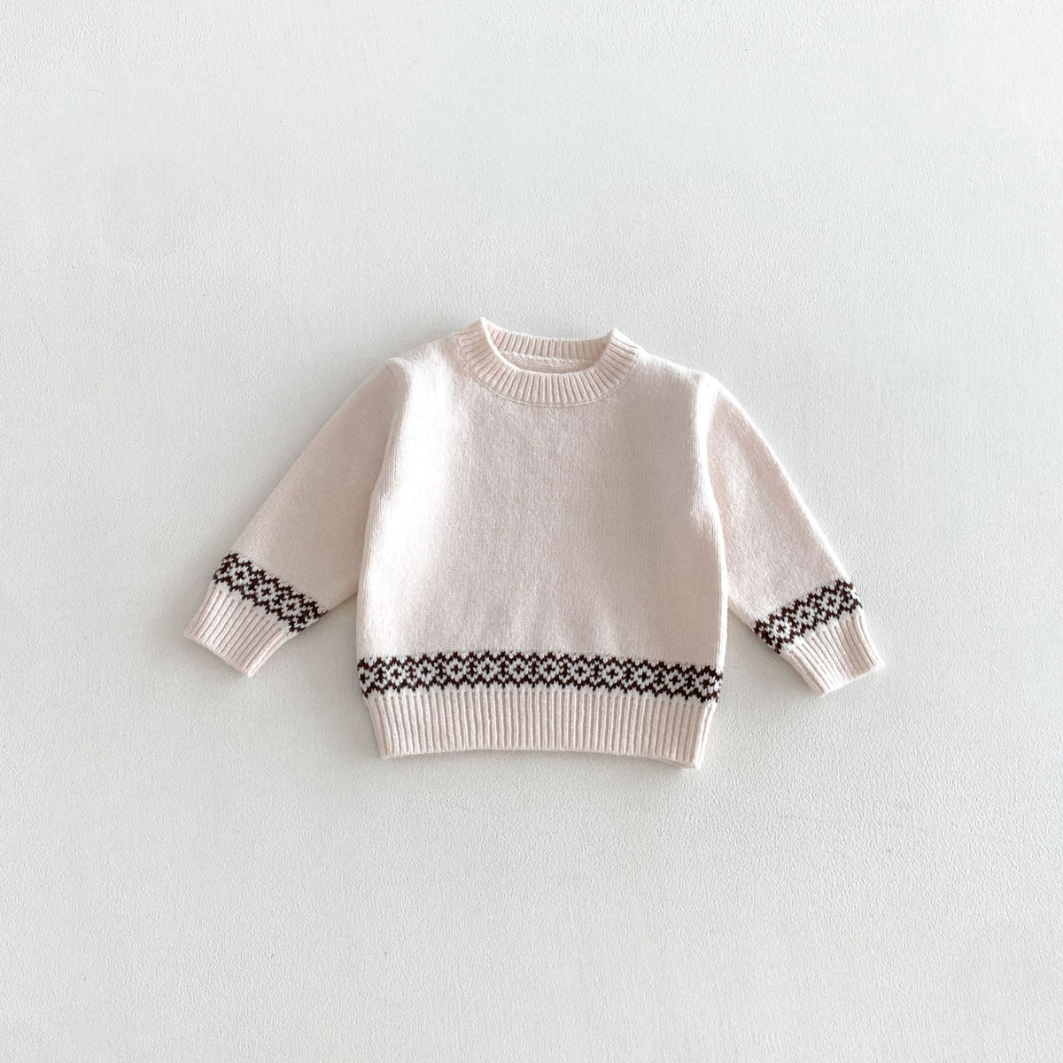 (Pre Order 2 Weeks)Unisex Fall Jacquard Round-neck Knit Sweater