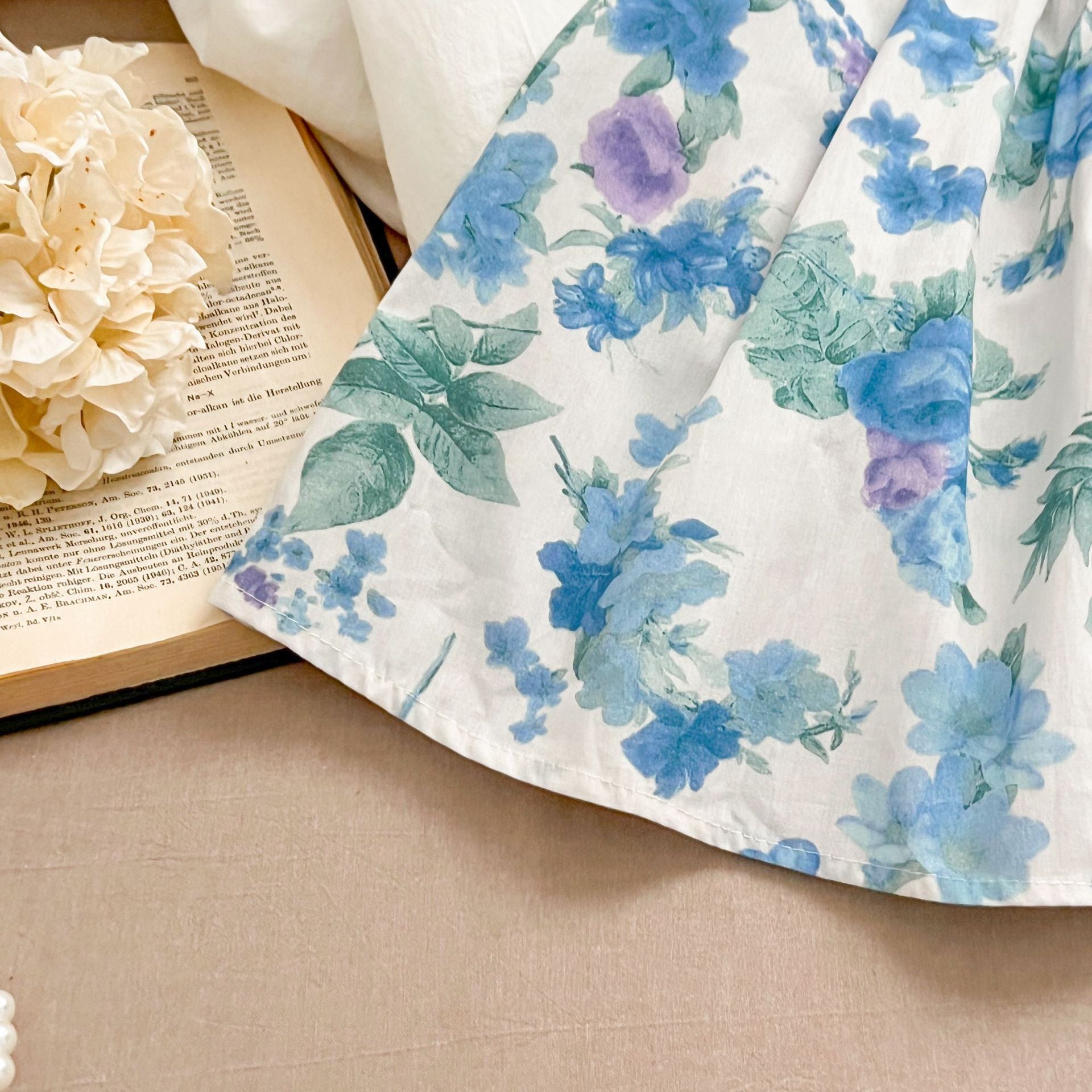 (In Production)Sisters Spring&Summer Floral Print Smocked Dress,Romper