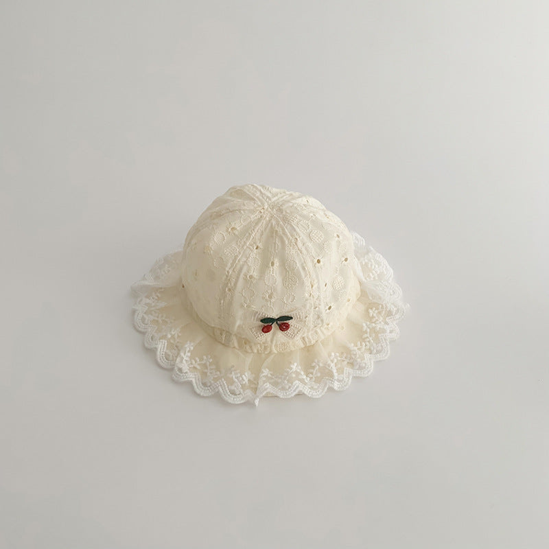 (Pre Order)Toddler Girls Spring and Summer Cherry Sun Hat
