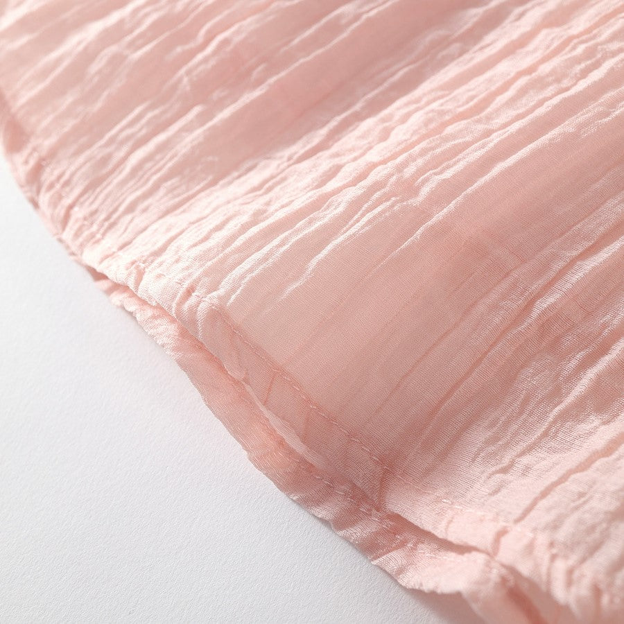 (In Production)Girls Pink Neck-wrap Tiered Dress