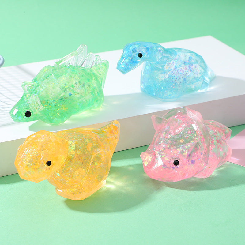 (Pre Order)Squishy Squeeze Glitter Dino Toy