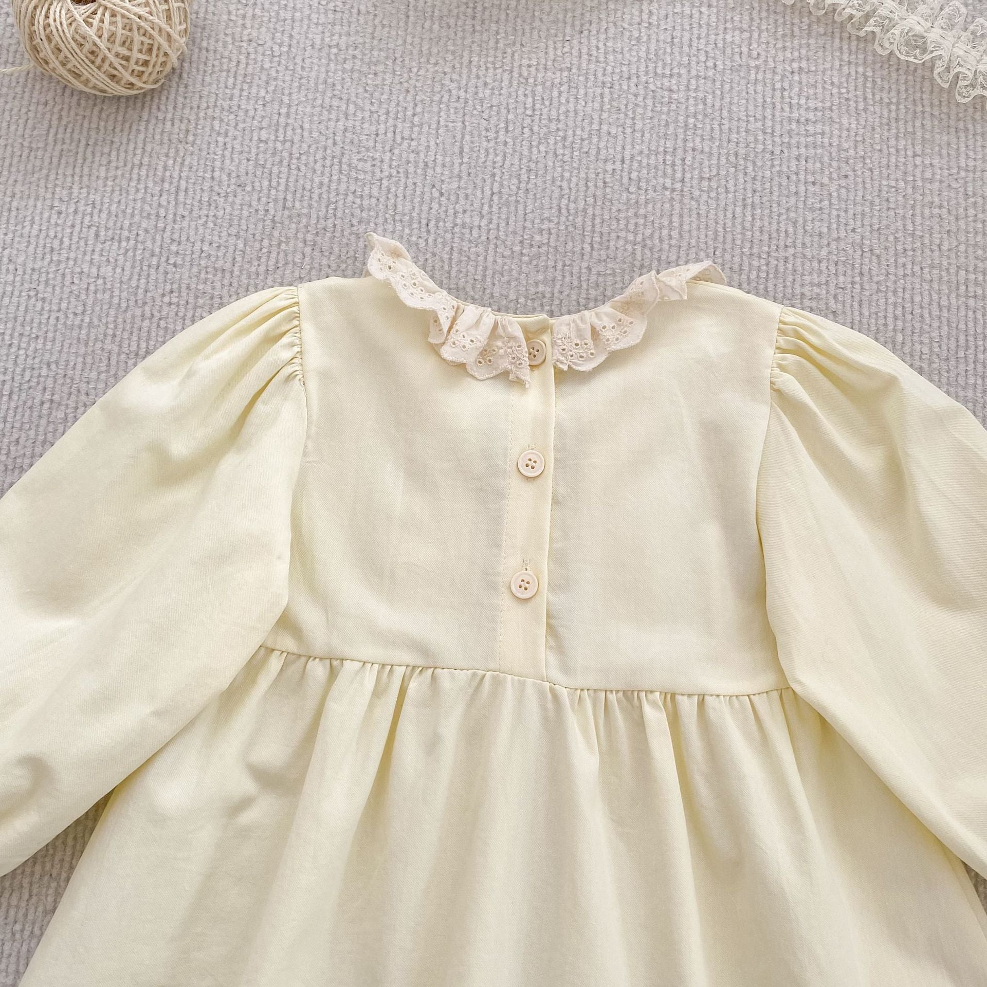 (Pre Order 2 Weeks)Sisters Fall Embroidery Lace Ruffle Dress&Romper