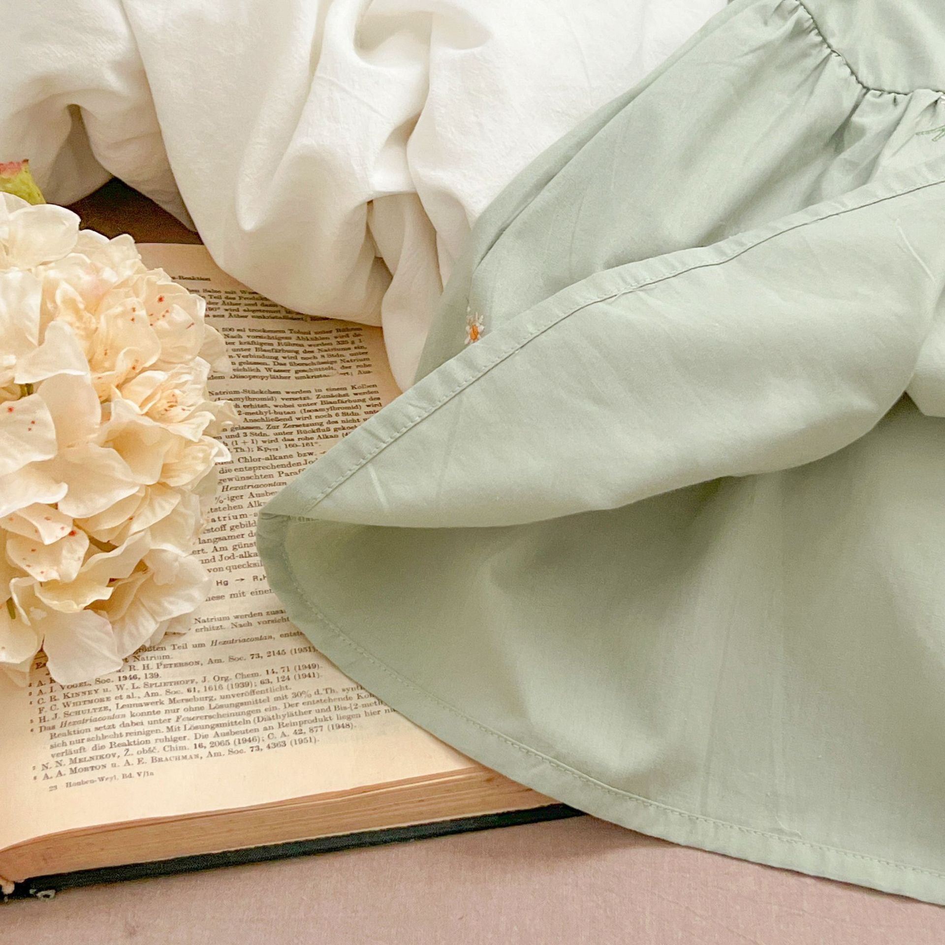 (In Production)Sisters Spring&Summer Floral Embroidery Doll Collar Dress&Romper