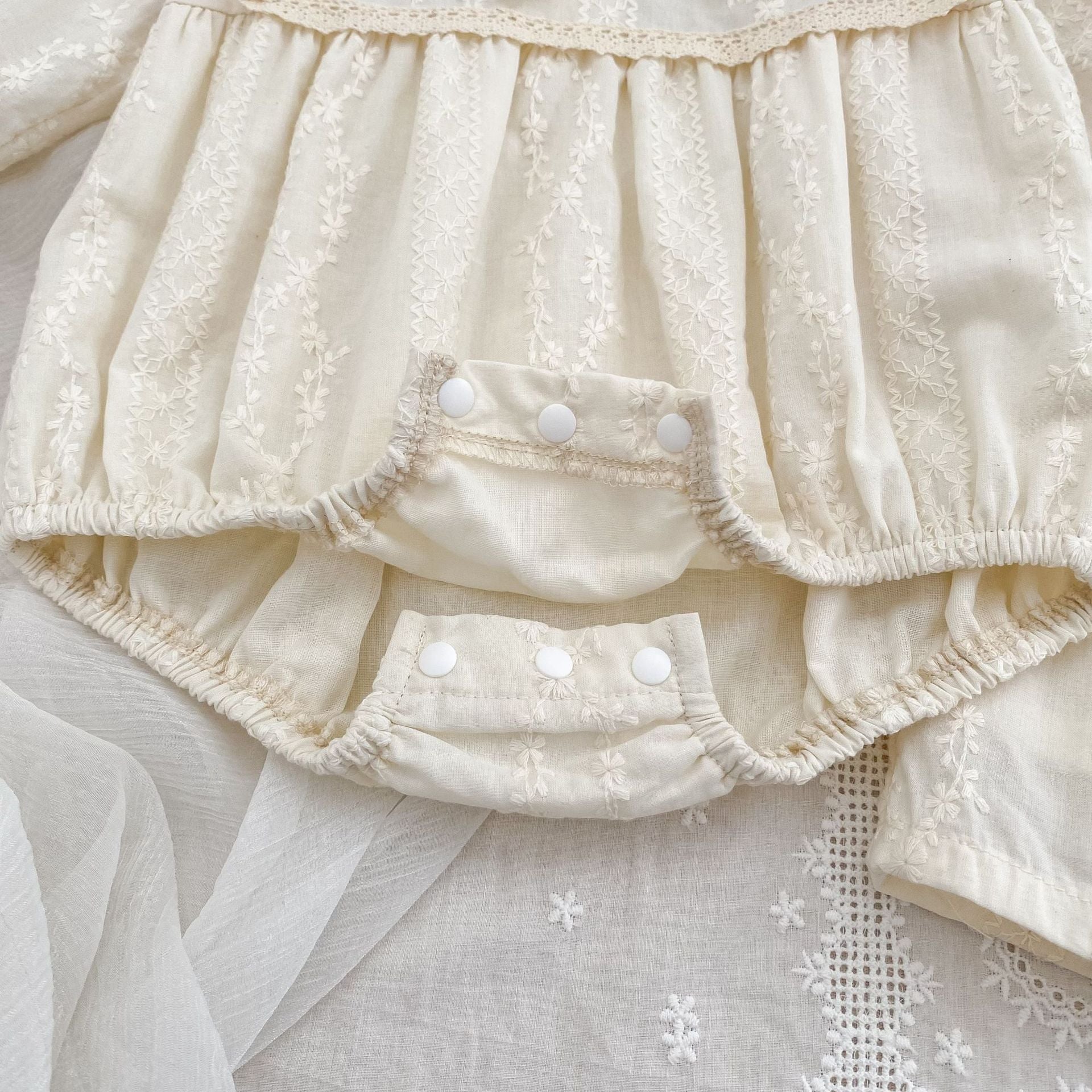 (Pre Order 2 Weeks)Sisters Fall Embroidery Bow Dress&Romper